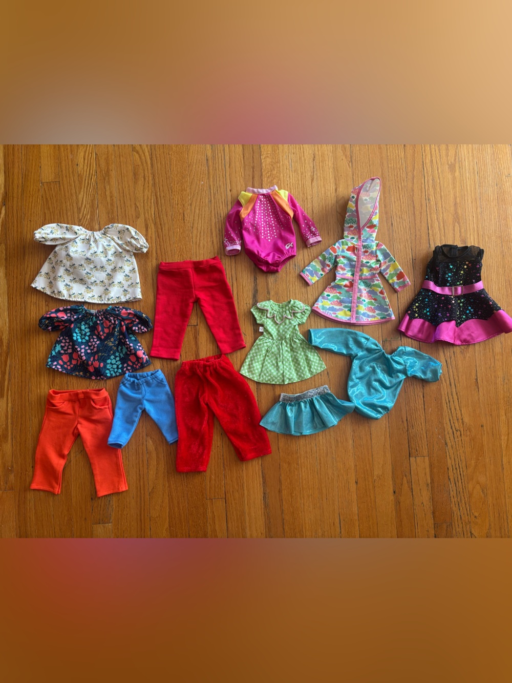 Doll clothes including American Girl & Wellie Wisher, lot of 12 items
